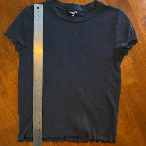 Splendid Navy Blue Como Pointelle T-Shirt XS - Picture 12 of 12